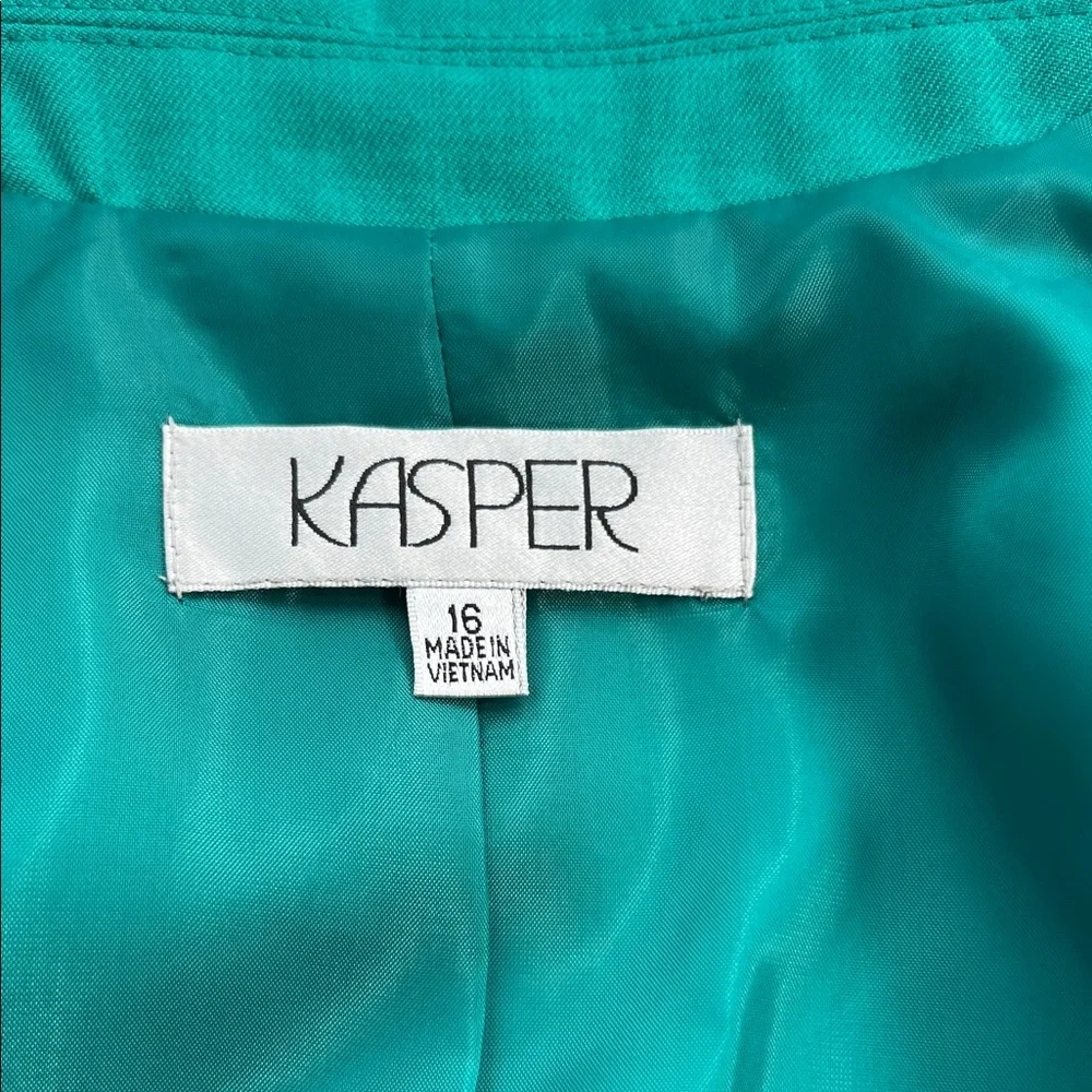 Kasper Green Blazer Suit Jacket Sz 16 - Picture 4 of 8